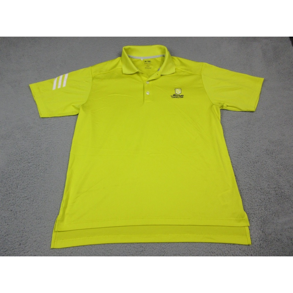 Adidas Polo Shirt Mens M Yellow Polyester Climacool Golf Mizner Country Club